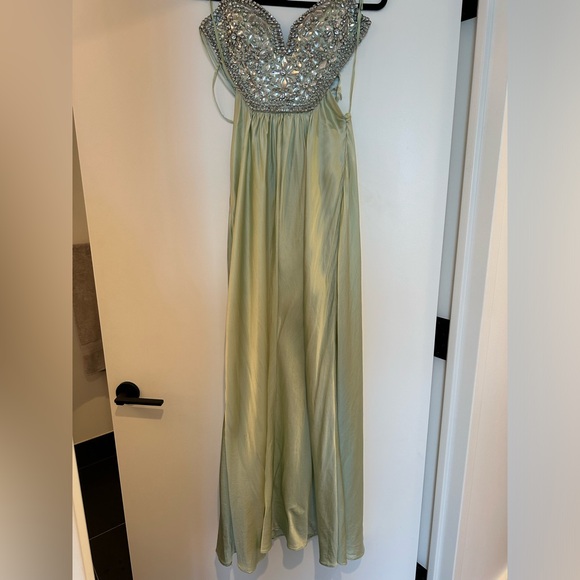 Mignon Crystal Mint Green Prom Dress - Picture 2 of 15